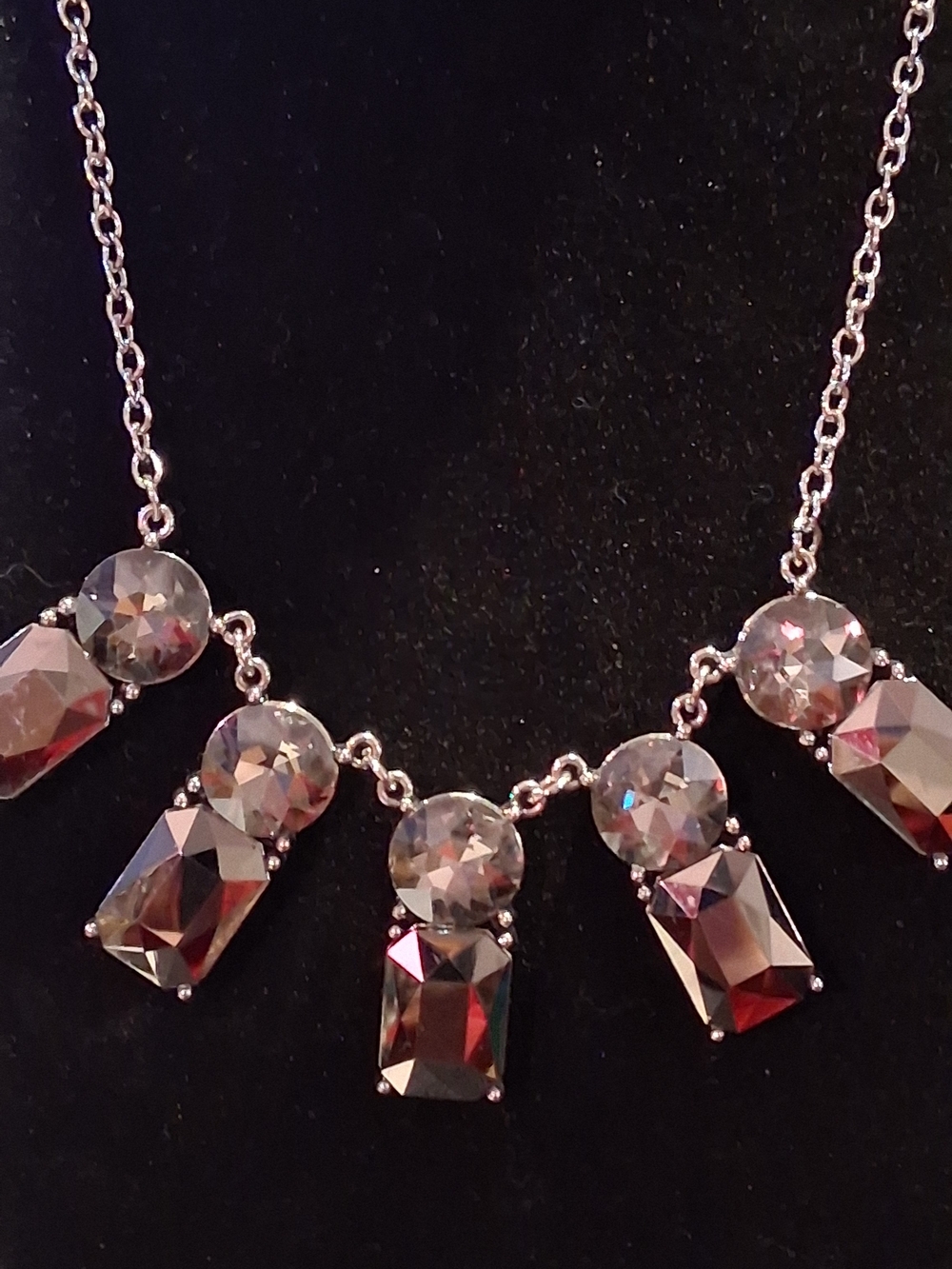 Paparazzi Silver-Tone Smoky Crystal Drop Necklace